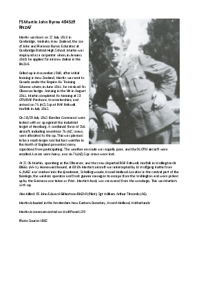 A preview of a PDF biography for Byrne, Martin John